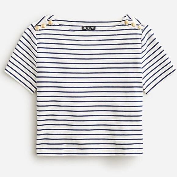 NWT J. Crew Mariner Cloth Short-Sleeve T-Shirt with Buttons Sz S - Picture 3 of 9